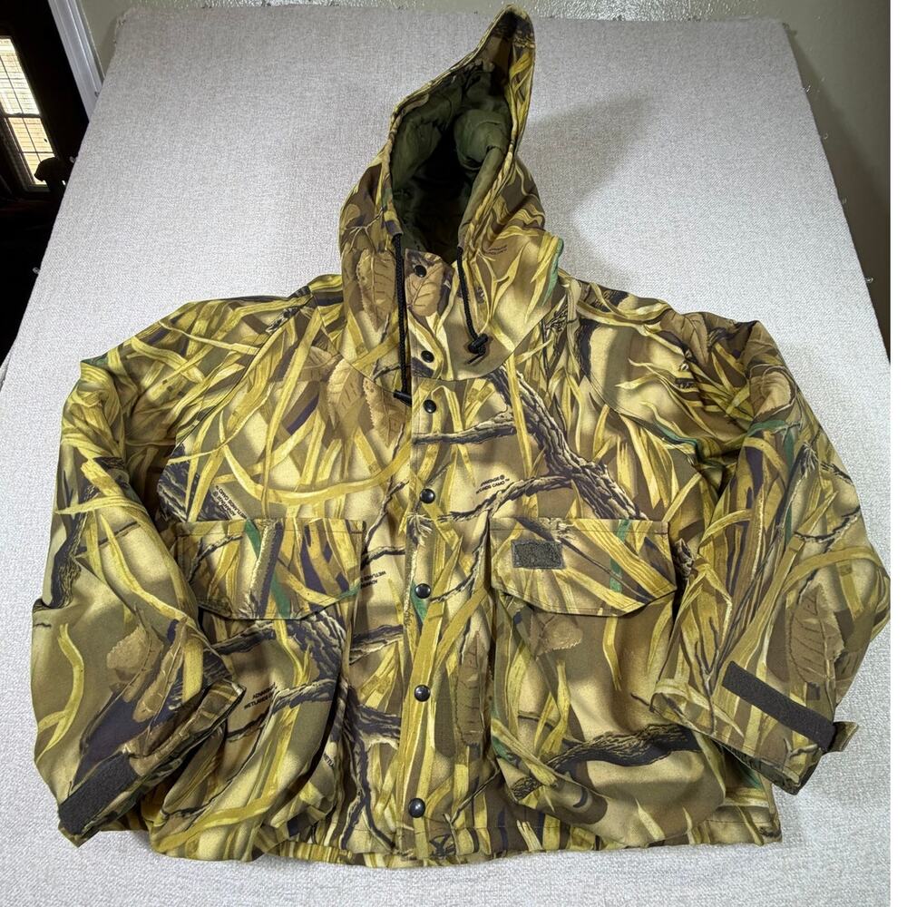 Walls Outdoor Men Large Tan Green Advantage Wetlands Camo Hunting Jacket